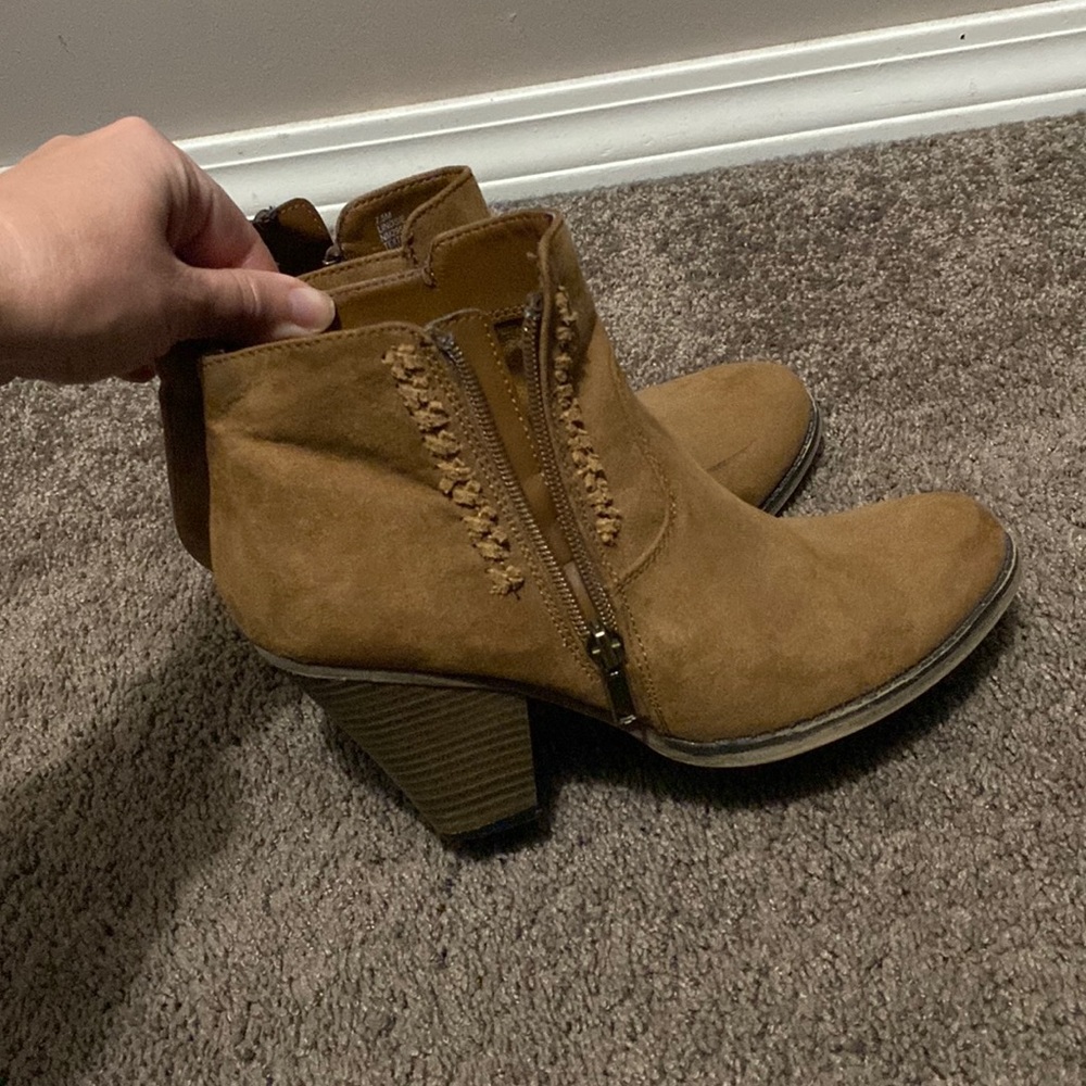 Tan booties